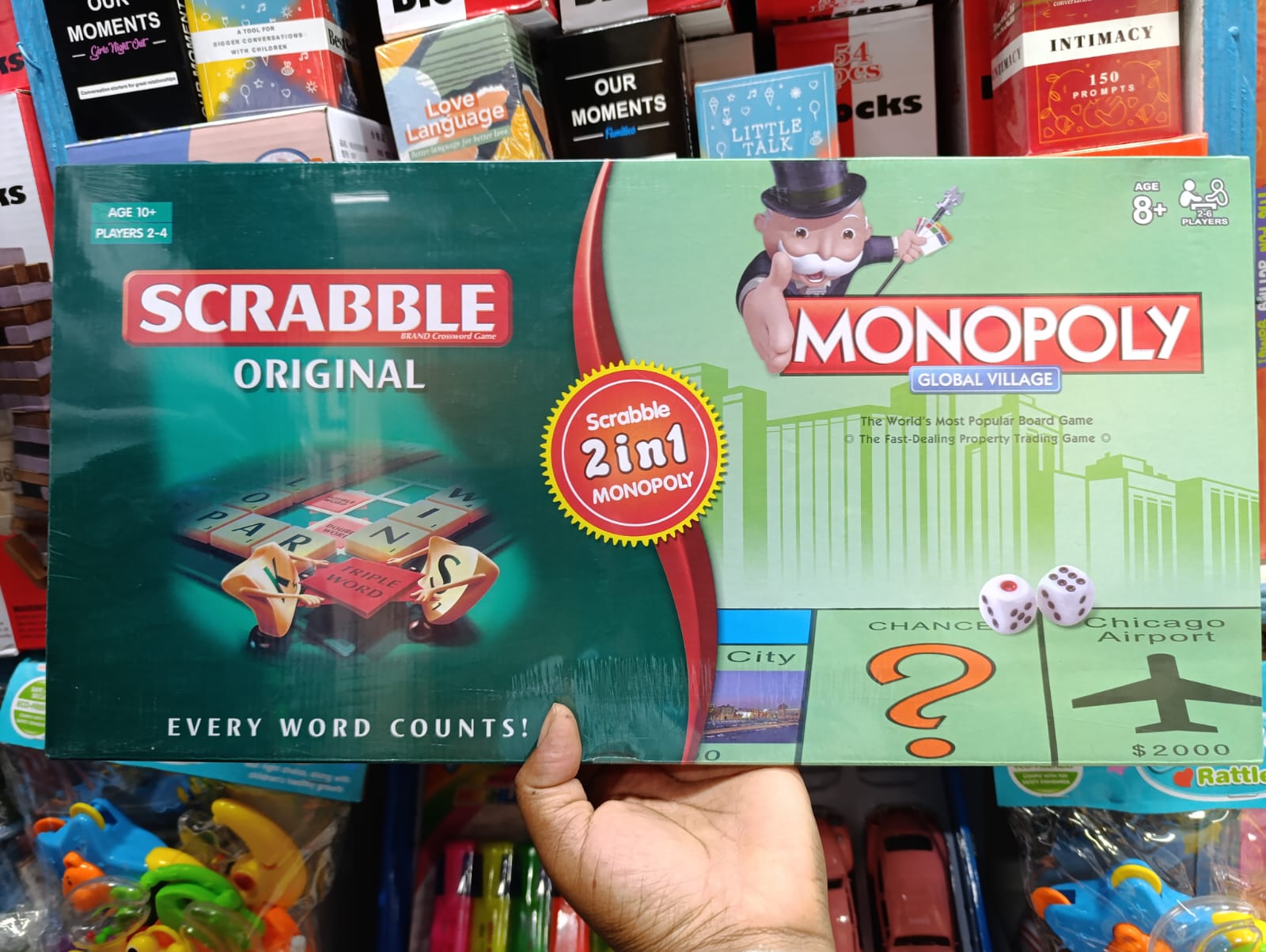 Large 2 In 1 Monopoly & Scrabble Board Game