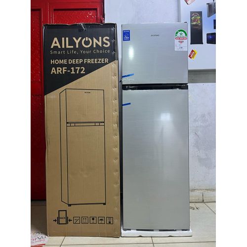 168 Litres Double Door Ailyons Refrigerator - Manual defrost function, Non lockable/keyless fridge for easier access of the stored items, sleek design, energy efficient fridge.