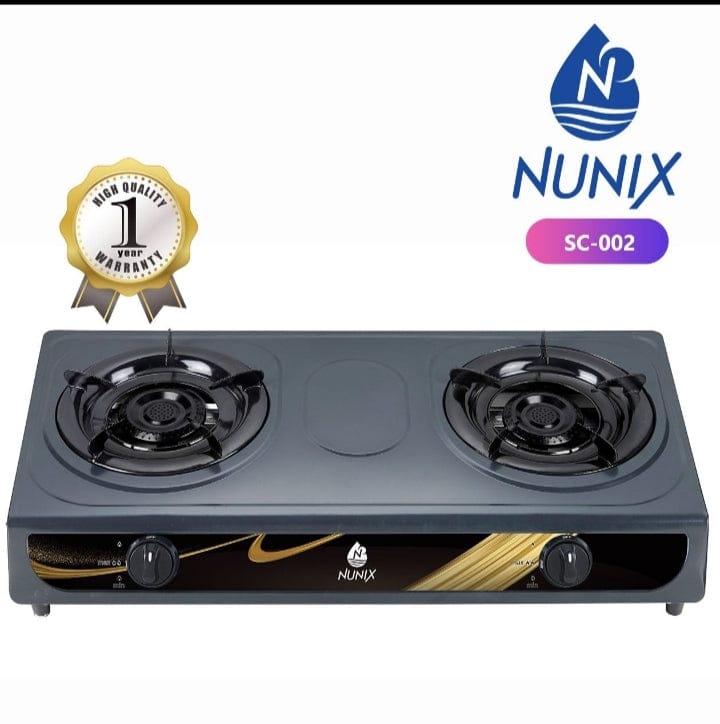 Nunix Two Burner Gas Stove Cooker Stainless Steel - Auto ignition, Stainless steel for easy cleaning, 100% quality testing before package, Efficient burner for economic gas consumption.