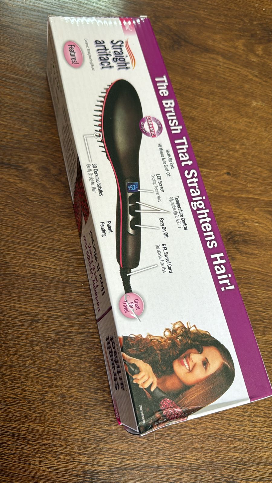 Brush Flat Iron /Hair Straightener - No more time consuming blow dry hours in front of the mirror, Gentle on hair and scalp; No heat damage.