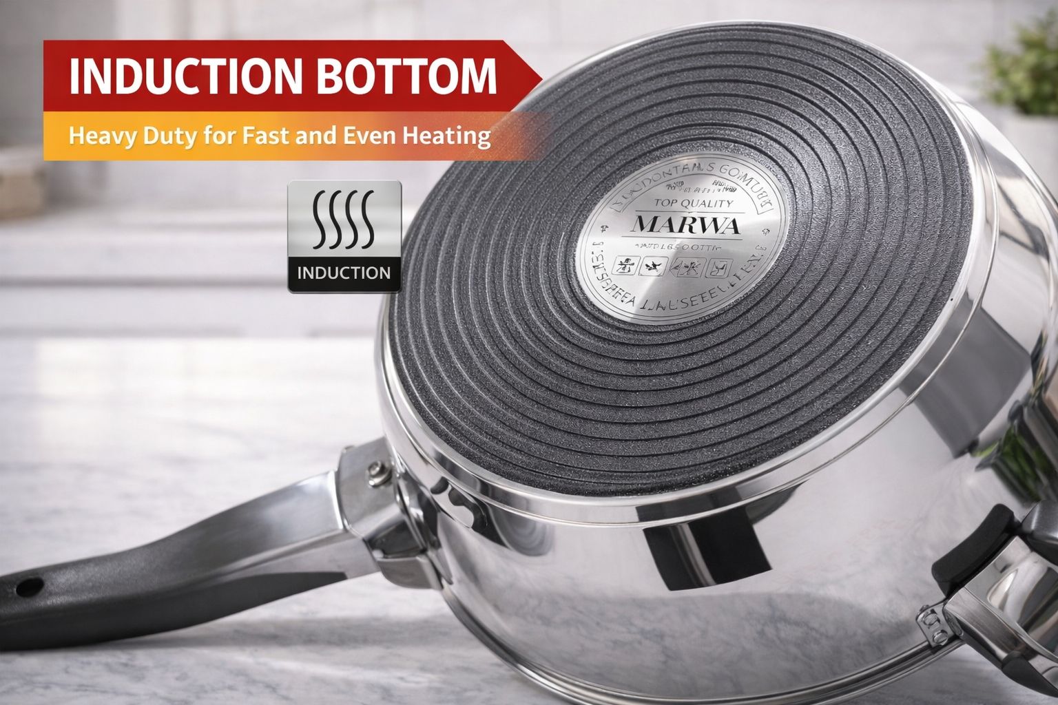 {LIMITED OFFER !!!} Marwa 72PCS Stainless Steel Cookware Set – Full Kitchen Upgrade | German Tech | Induction Base, Perfect for weddings, gifts & new homes, Heavy-duty, complete set with glass lids.
