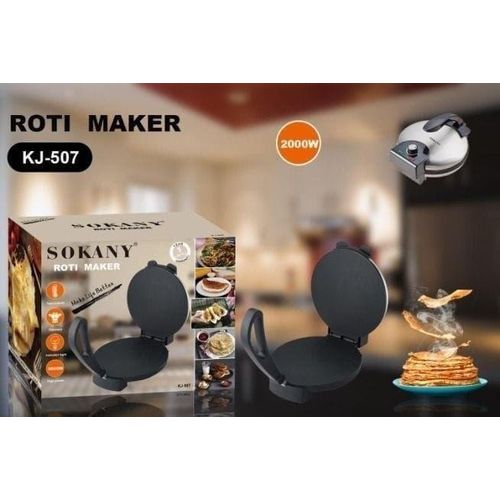 Sokany Electric Chapati Maker – Quick & Even Roti/Flatbread Cooker, Prepares soft, evenly cooked chapatis, rotis, and flatbreads, Enjoy homemade, delicious chapatis anytime, Order now !!