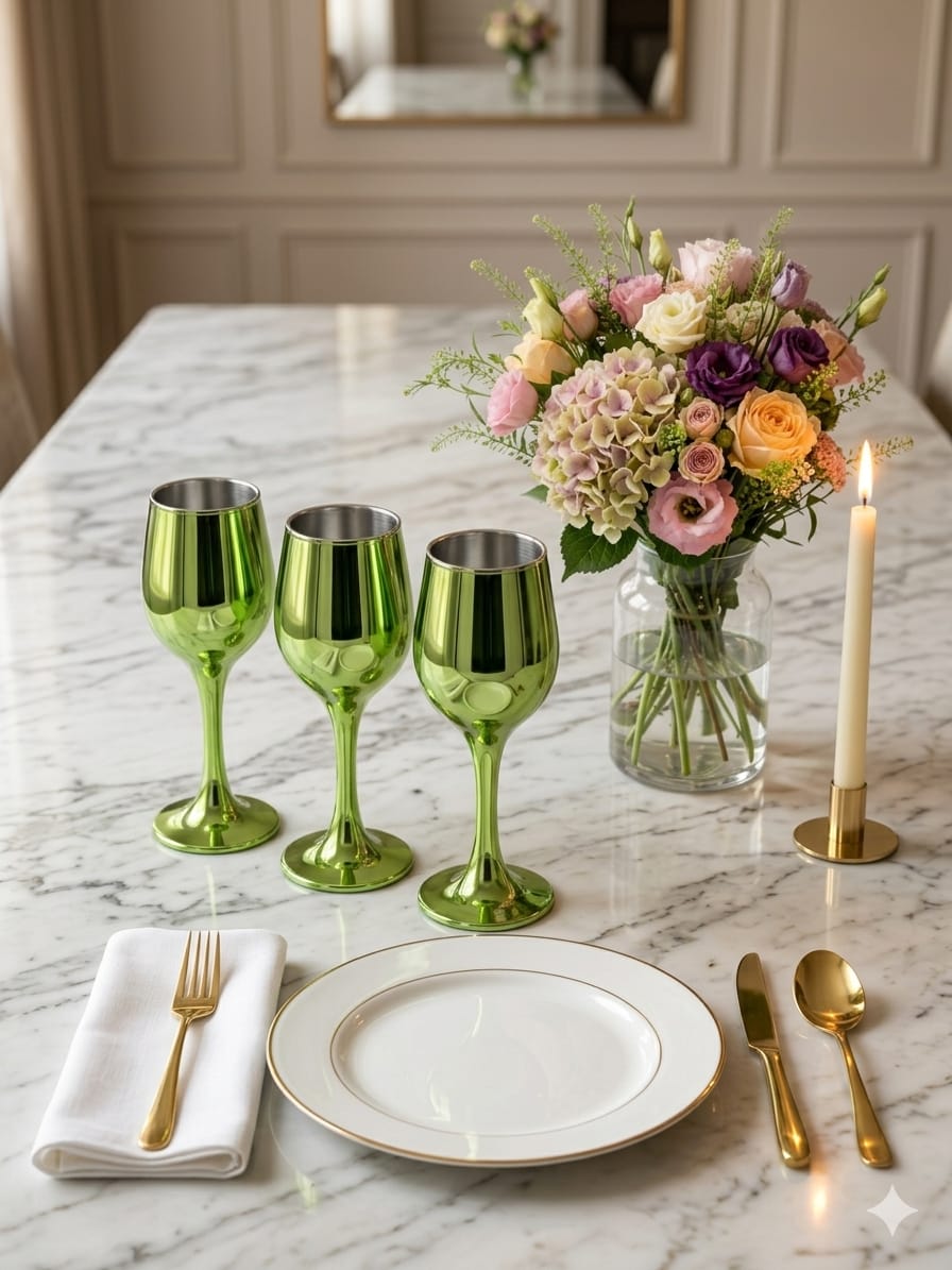 6 Pcs Shiny Small Wine Glass – Elegant Clear Drinking Glass, Compact size perfect for wine, juice, or beverages, Durable glass material for long-lasting use, Comfortable grip and stable base.