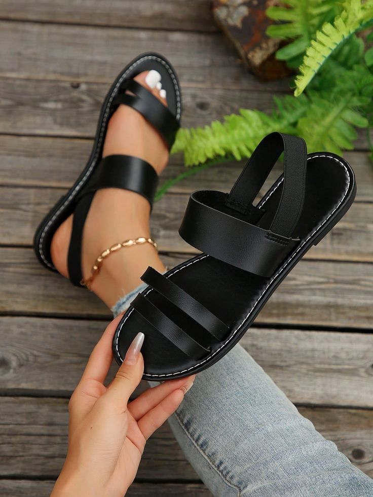 Leather ladies Sandals open shoes women's fashion shoes students sandals shoes open shoes Stylish sexy women's shoes, ( choose 1 size smaller,)