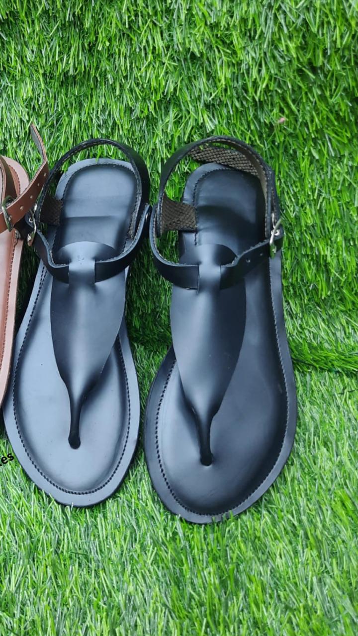 Beach lady Women's pure leathers open loop flat genuine leather soft and breathable sandals for women cut out slide sandals elegant