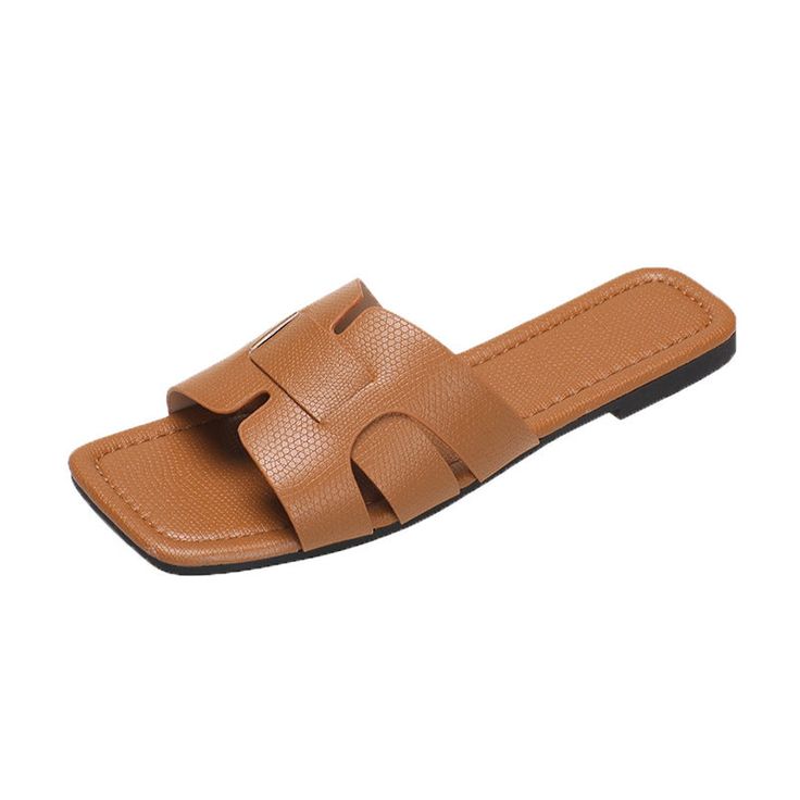 Leather lady slides sandals cute affordable stylish elegant size 35 to size 43 normal fitting