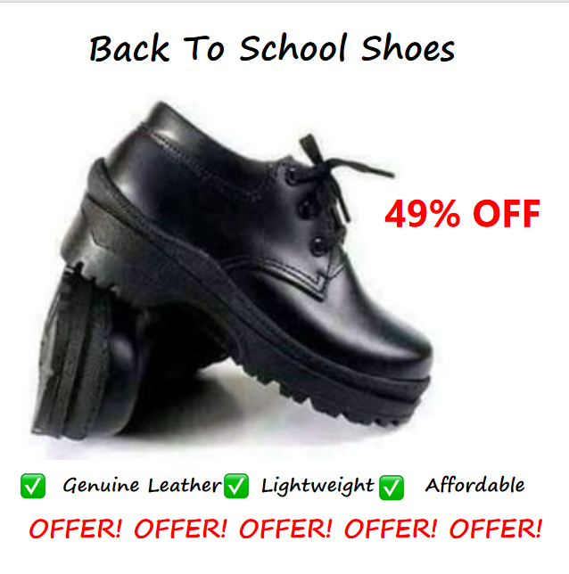 OFFER! UNISEX GENUINE LEATHER BACK TO SCHOOL SHOES, FASHIONABLE, LIGHTWEIGHT, COMFORTABLE, DURABLE,  (SEWED ALL ROUND), PERFECT FOR SCHOOL, CASUAL, SPRING & AUTUMN WEAR
