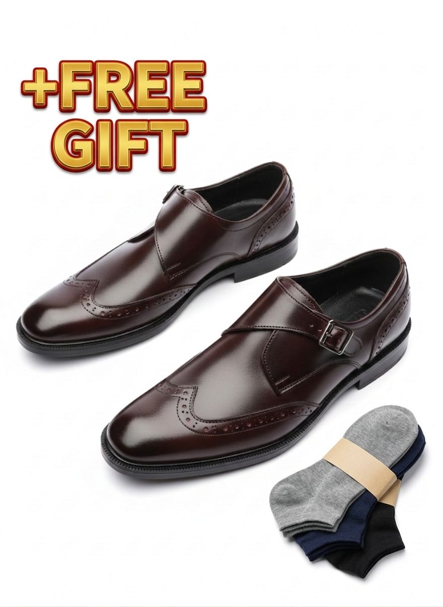 FASHION MENS HIGH QUALITY GENUINE BUSINESS FORMAL ETHIOPIAN LEATHER OFFICIAL OR CASUAL SHOES Leather Shoes For Men Official Shoes Shoe Men Men's Formal Leather Shoes + FREE GIFT