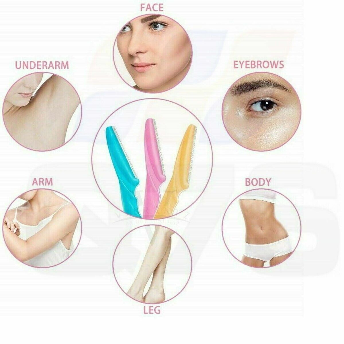 Tineke Tinkle Eyebrow Shaper Razor 3pcs Dermaplanning Tool Facials