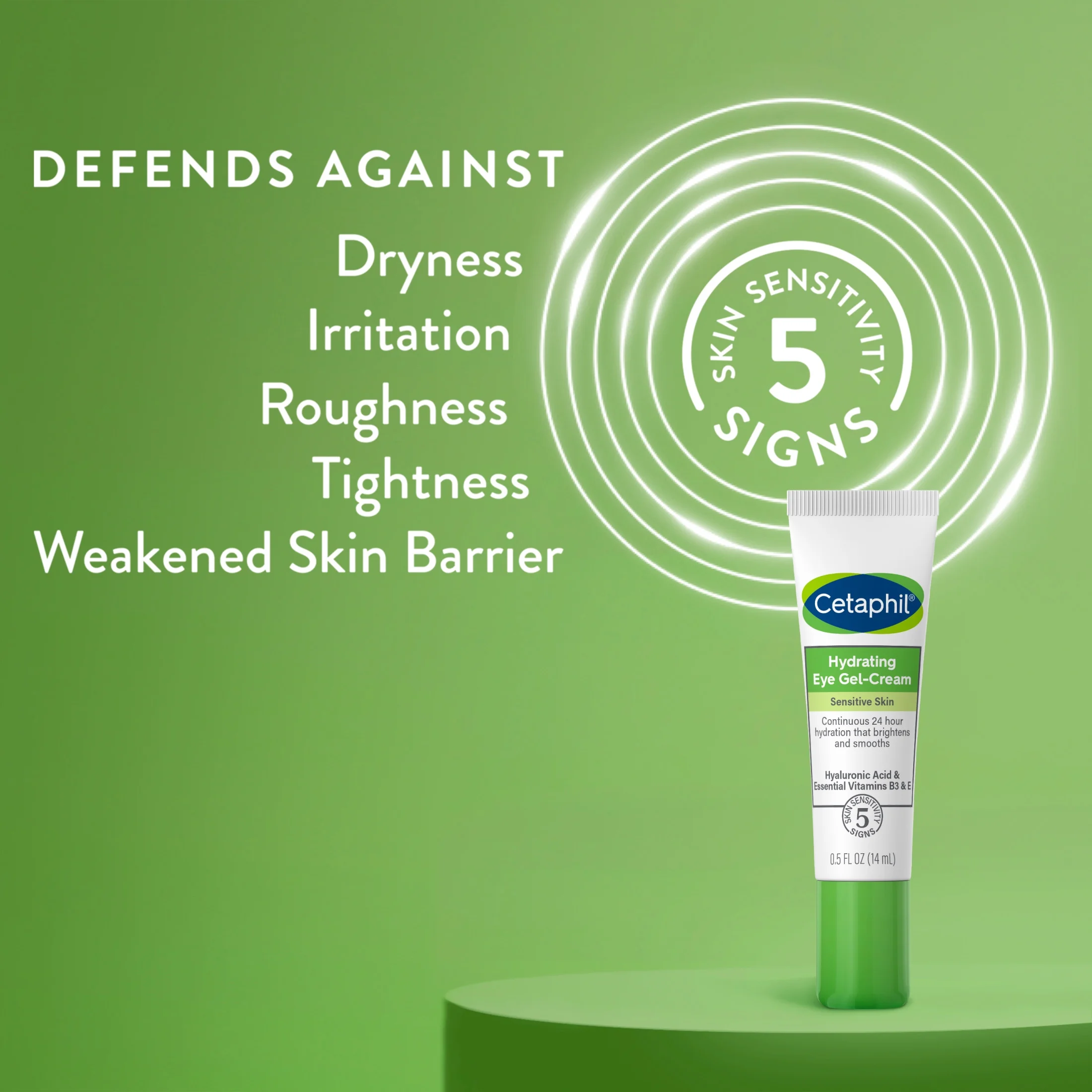 CETAPHIL Hydrating Eye Gel Cream - 24hr Hydration Brightens Smoothens 14ml