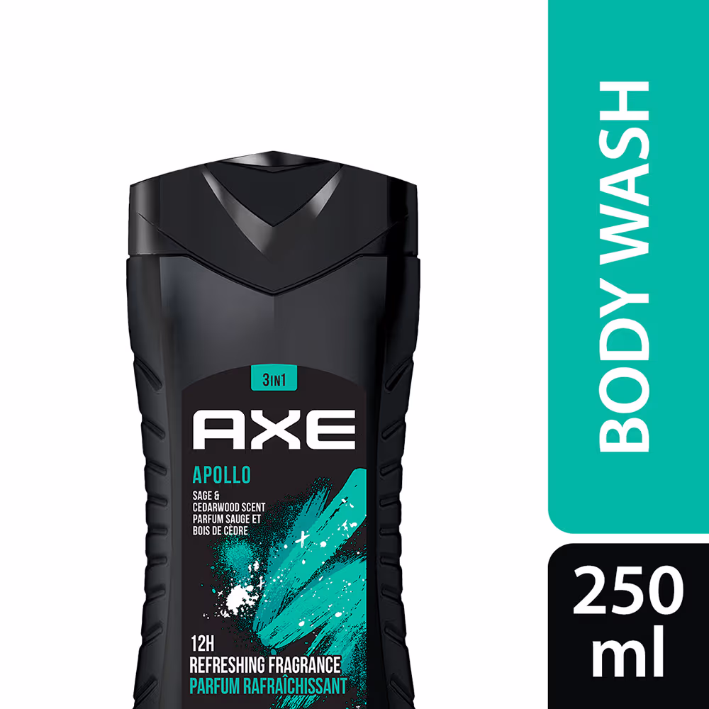 AXE MEN 3 IN 1 FACE BODY HAIR WASH 12H REFRESHING FRAGRANCE HAIR WASH