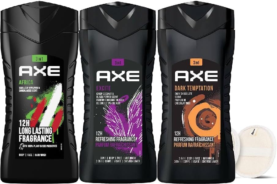 AXE MEN 3 IN 1 FACE BODY HAIR WASH 12H REFRESHING FRAGRANCE HAIR WASH