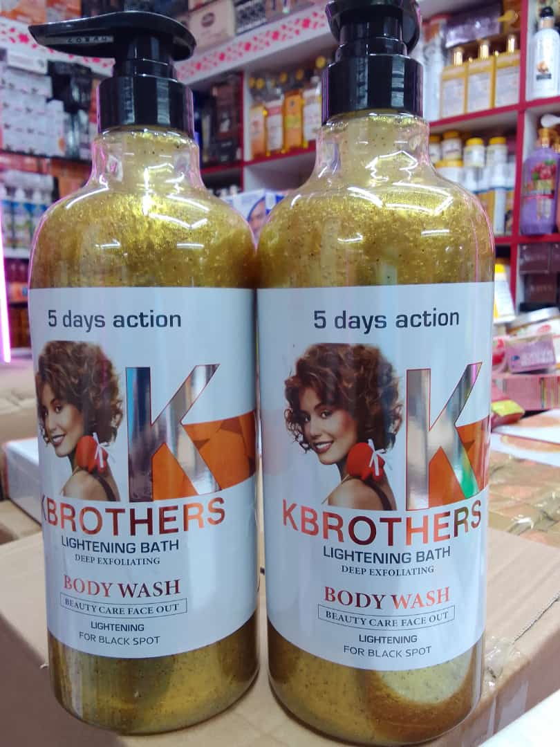 KBrothers Lightening Bath Deep Exfoliating Body Wash 1000ml beauty care lightening for black spots body wash with glutathion carrot oil K Brothers 5 days action whitening bath shower gel