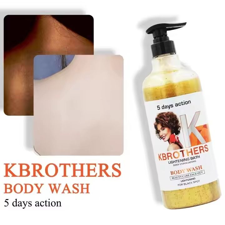 KBrothers Lightening Bath Deep Exfoliating Body Wash 1000ml beauty care lightening for black spots body wash with glutathion carrot oil K Brothers 5 days action whitening bath shower gel
