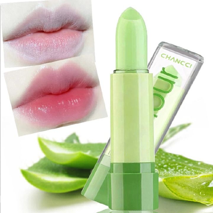 Aloe Vera Lip Balm Color Changing Lasting Fade Lighten Fine Lines Nourishing Moisturizing Anti-drying Care Lipstick Sexy Makeup view 3