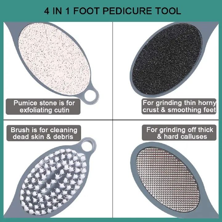1pcs 4 In 1 Foot Scraper Pedicure Tool Dead Skin Remover Scrubber