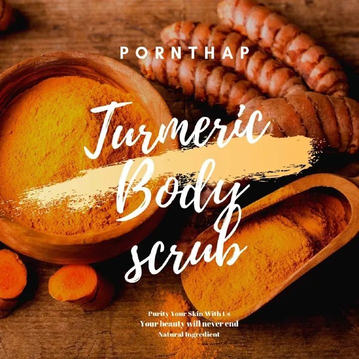 PORNTHAP Turmeric Body Scrub Bath Cream Salt Body And Face Scrub