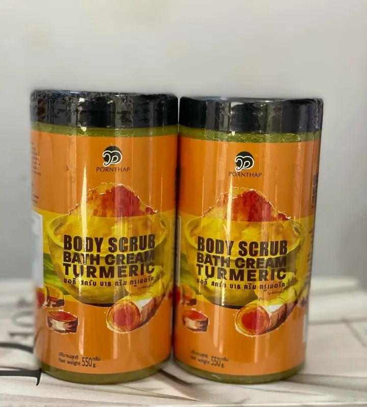 PORNTHAP Turmeric Body Scrub Bath Cream Salt Body And Face Scrub