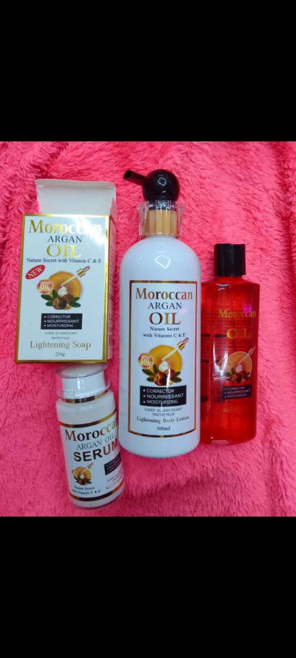 Moroccan Argan Oil Body Lotion(500ml),Moroccan Argan Oil Lightening Soap250g,Moroccan Argan Oil Serum