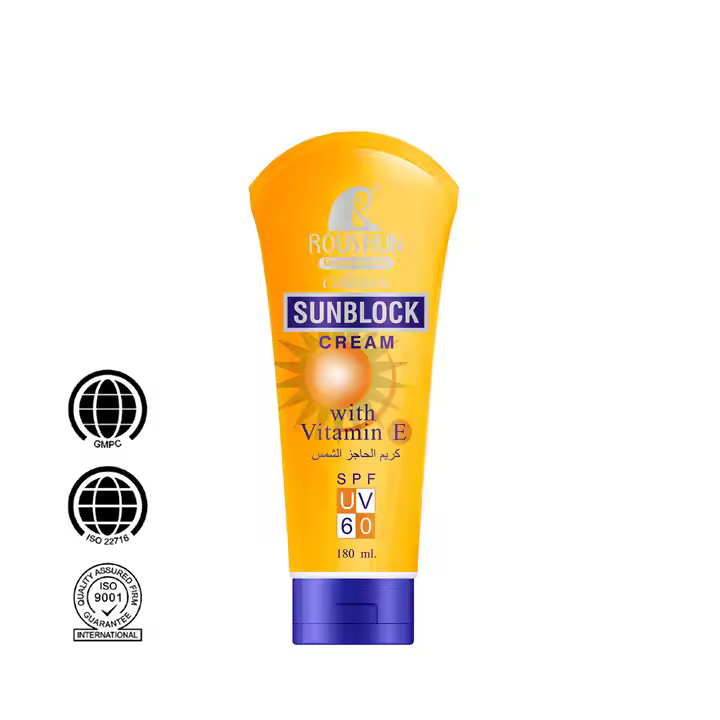 ROUSHUN sunblock cream with vitamin e SPF 60 Sunscreen cream Roushun sunburn sun cream protection SPF60 With Vitamin E sunscreen sun protection cream 180ml sun block cream private label