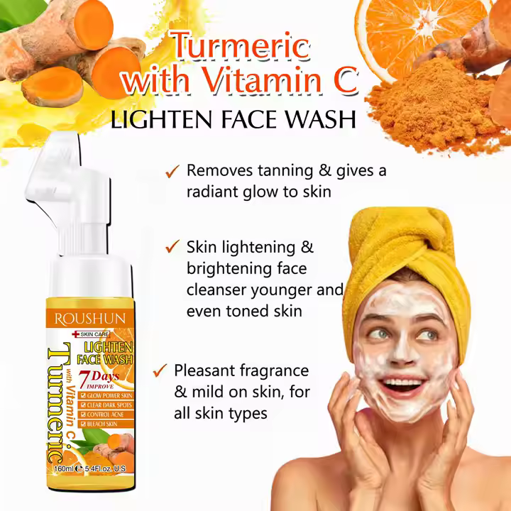 Roushun Turmeric lighten Serum with Vitamin C For Even Skin tone , Brightens, spotless &Age Defying 30ml