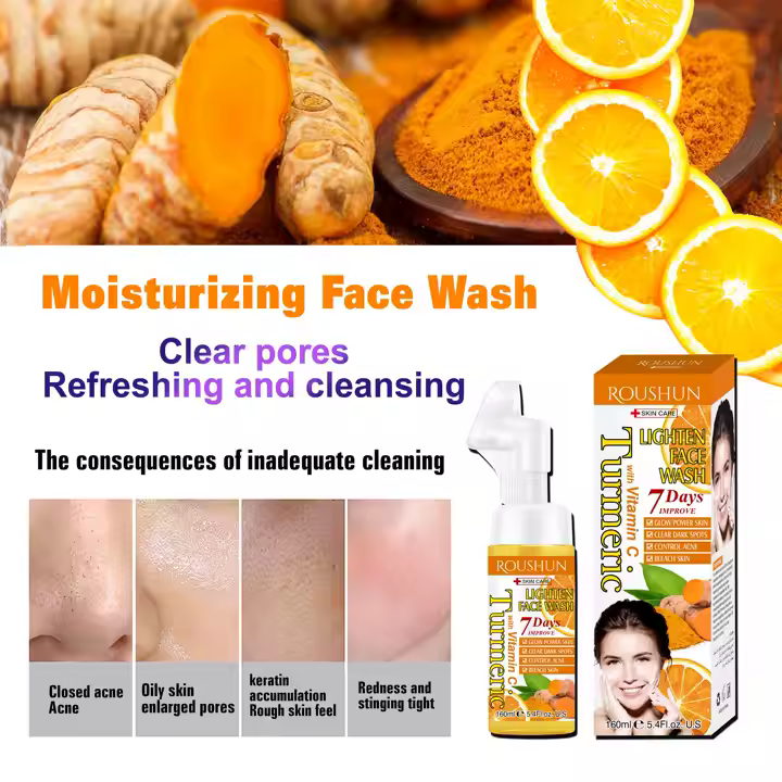 Roushun Turmeric lighten Serum with Vitamin C For Even Skin tone , Brightens, spotless &Age Defying 30ml