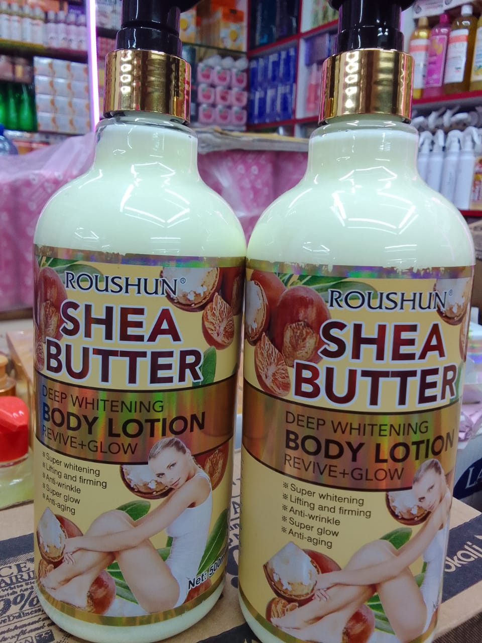 Roushun Shea Butter Body Lotion Revives, Glows, Lifts, Firms, Anti-Aging, Anti-Wrinkle, Moisturizing, Softens & Smooths Revives & Glows Anti-Aging & Anti-Wrinkle 500ml