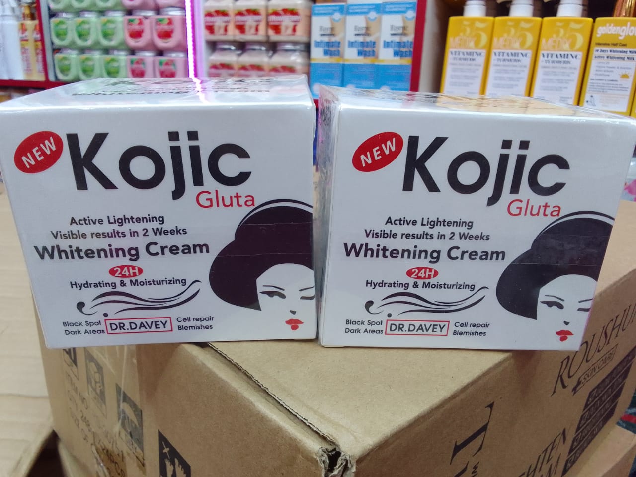 DR DAVEY KOJIC GLUTA Kojic Acid Skin Active Lightening Cream Cell Repair Blemishes Black Spot Dark Areas Hydrating Moisturising
