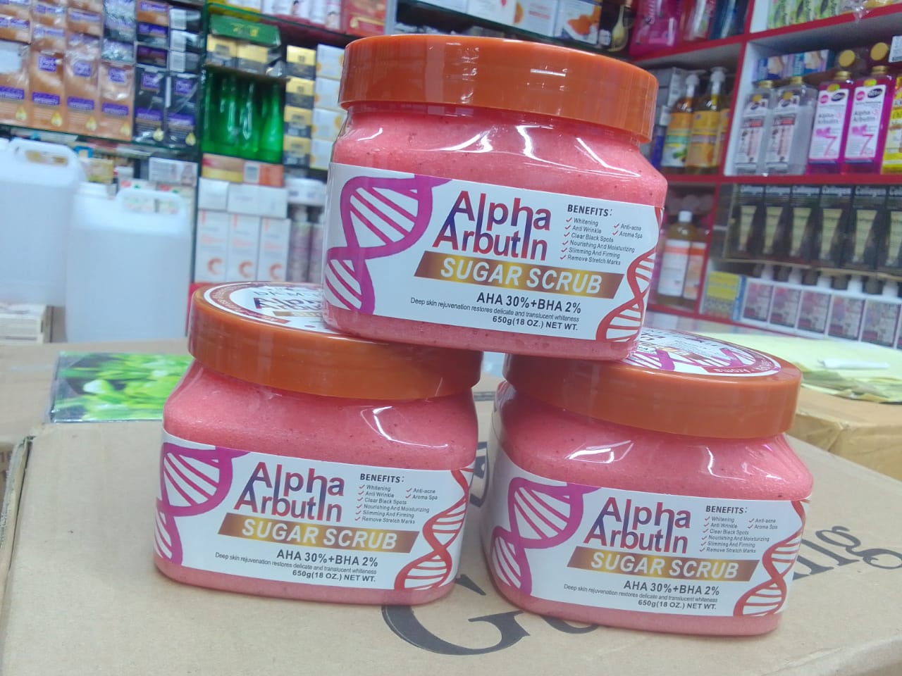 DR MEINAIER Alpha Arbutin Whitening Sugar Scrub Face&Body-Dead Skin, Stretchmarks &Acne Remover