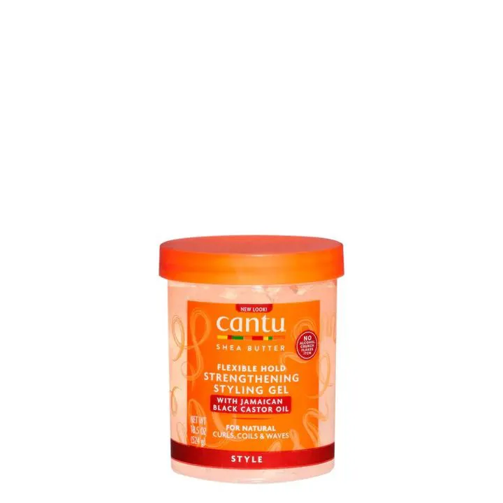 Cantu Shea Butter Flexible hold strengthening styling gel with jamiaican black castor oil For Curls ,Coils & Waves