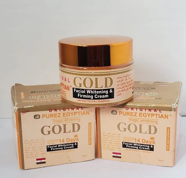 Purec Egyptian Magic Whitening Firming Gold Facial Cream 50g Dark spot Corrector Fades Out Blemishes Enriched With Collagen Clears ge Spots and Pimples Body Cream