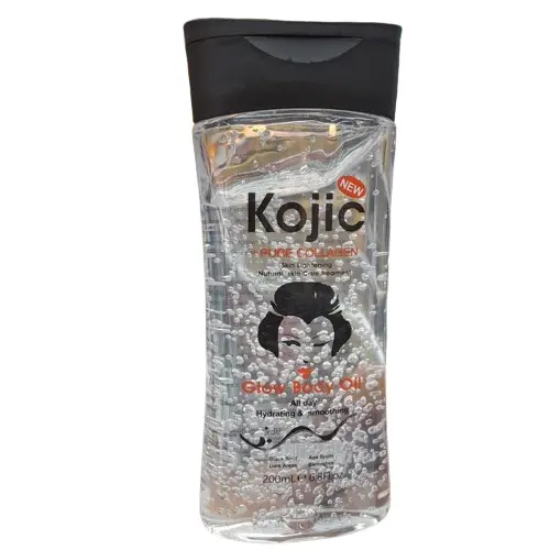 Kojic Pure Collagen Skin Lightening Glow Body Oil Brightens Skin, Reduces Dark Spots, Hydrates, Boosts Collagen, Anti-Aging, Soothes, For Body