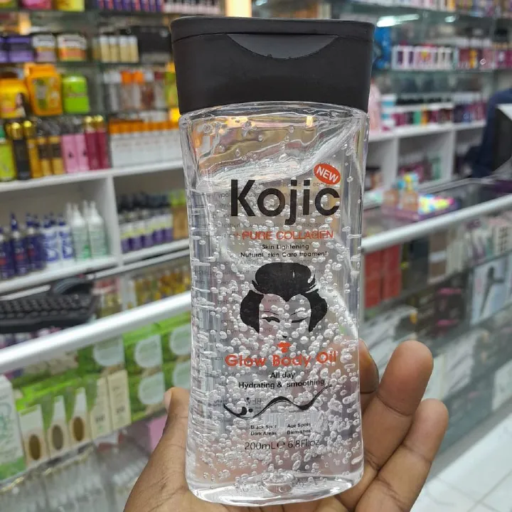 Kojic Pure Collagen Skin Lightening Glow Body Oil Brightens Skin, Reduces Dark Spots, Hydrates, Boosts Collagen, Anti-Aging, Soothes, For Body
