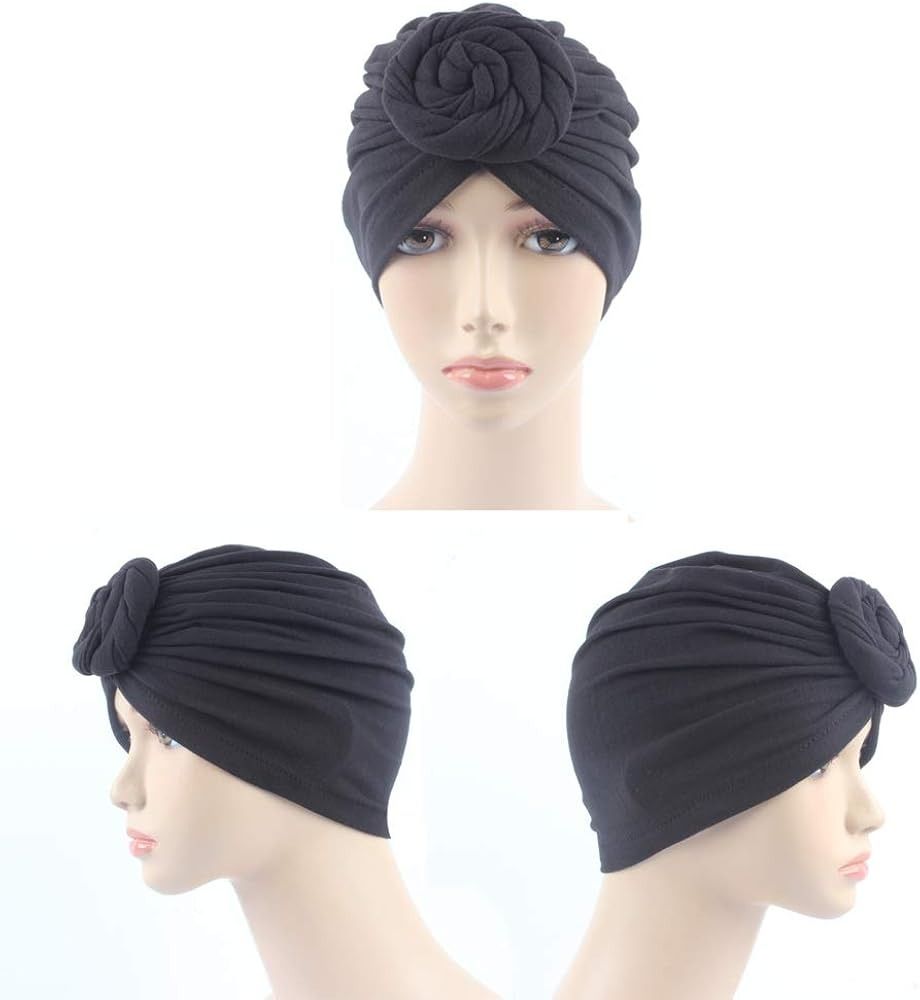Women Turban African Pattern Knot Head-wrap Beanie Pre-Tied Bonnet Chemo Cap Hair Loss Hat