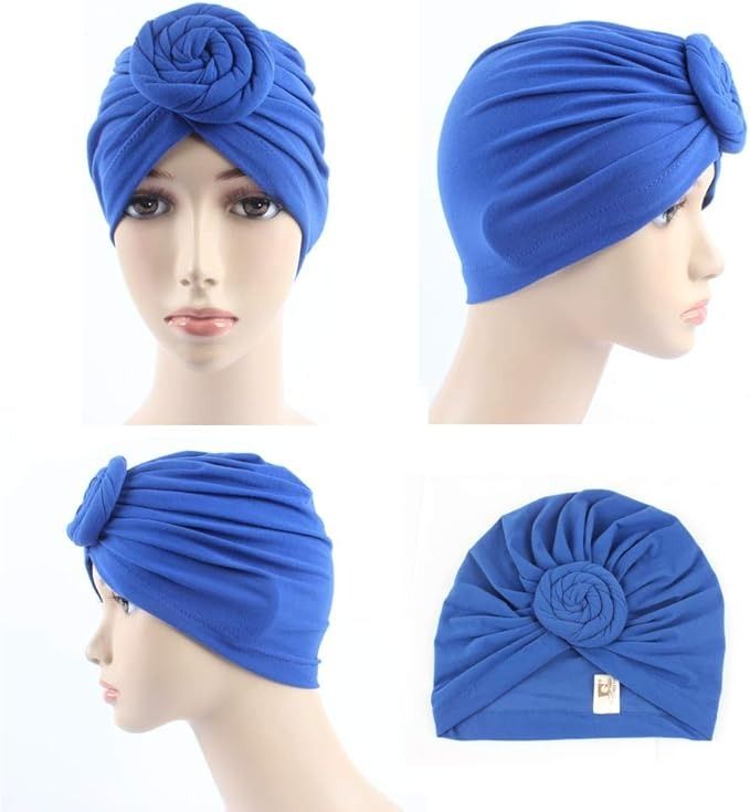 Women Turban African Pattern Knot Head-wrap Beanie Pre-Tied Bonnet Chemo Cap Hair Loss Hat