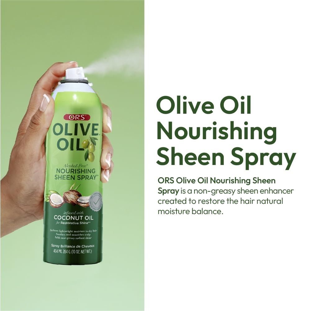 85ML ORS OLIVE OIL NOURISHING SHEEN SPRAY 1PC ORS Olive Oil Nourishing Hair Spray (OPTIONS: BLACK CASTOR OIL, COCONUT OIL, ARGAN OIL)