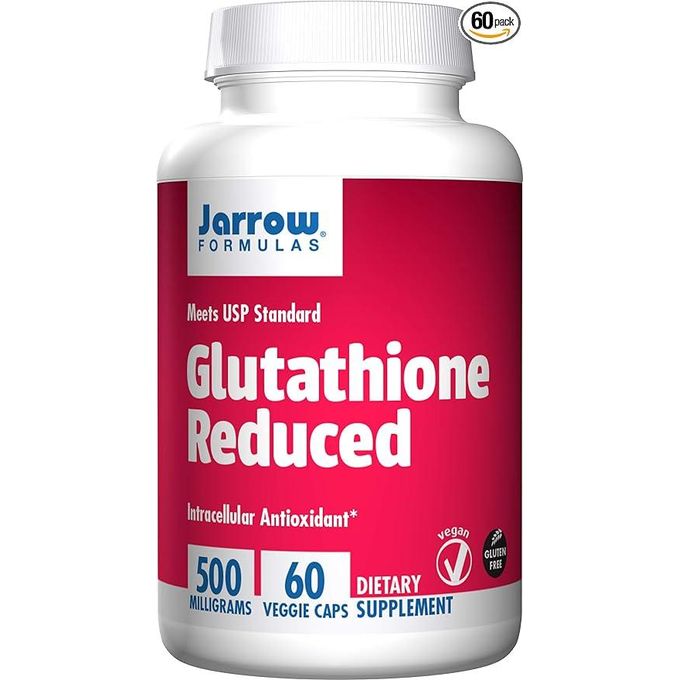 Jarrows Formulas L-Glutathione Reduced Glutathione 500mg - Antioxidant Health Glowing Skin White 60 CAPS