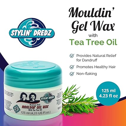 Stylin Dredz Maximum Hold Moulding Gel Wax with Tea Tree Oil - Natural Hairstyles Dreadlocks Artificial Locs 125ML Starter Locs Maintaing Locs