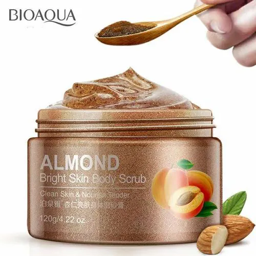 Bio Aqua Natural Exfoliating Smoothing Toning Face Body Almond Scrub