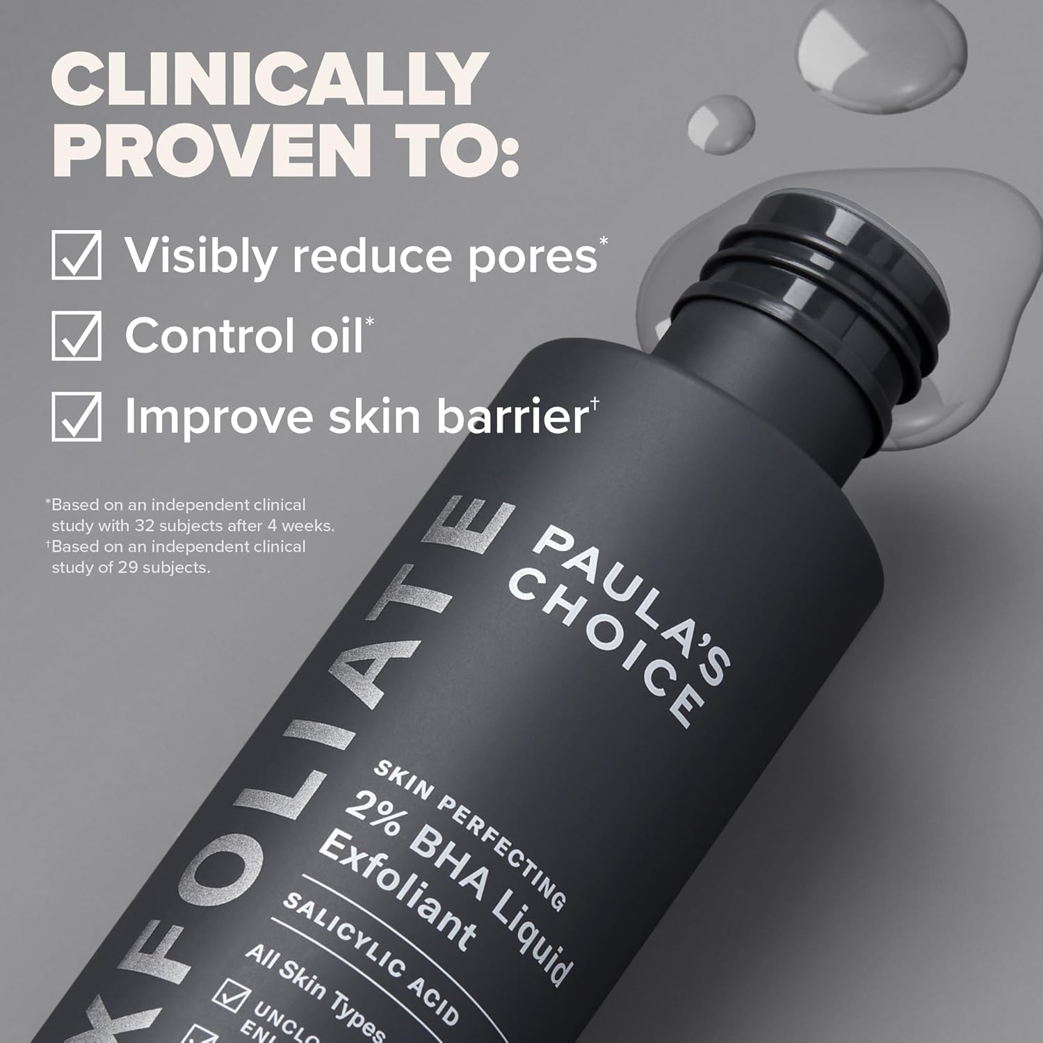 PAULA'S CHOICE SALICYLIC ACID Skin Perfecting 2% BHA Liquid Exfoliant - Rapid Hydrating Super Glowing Skin Tone