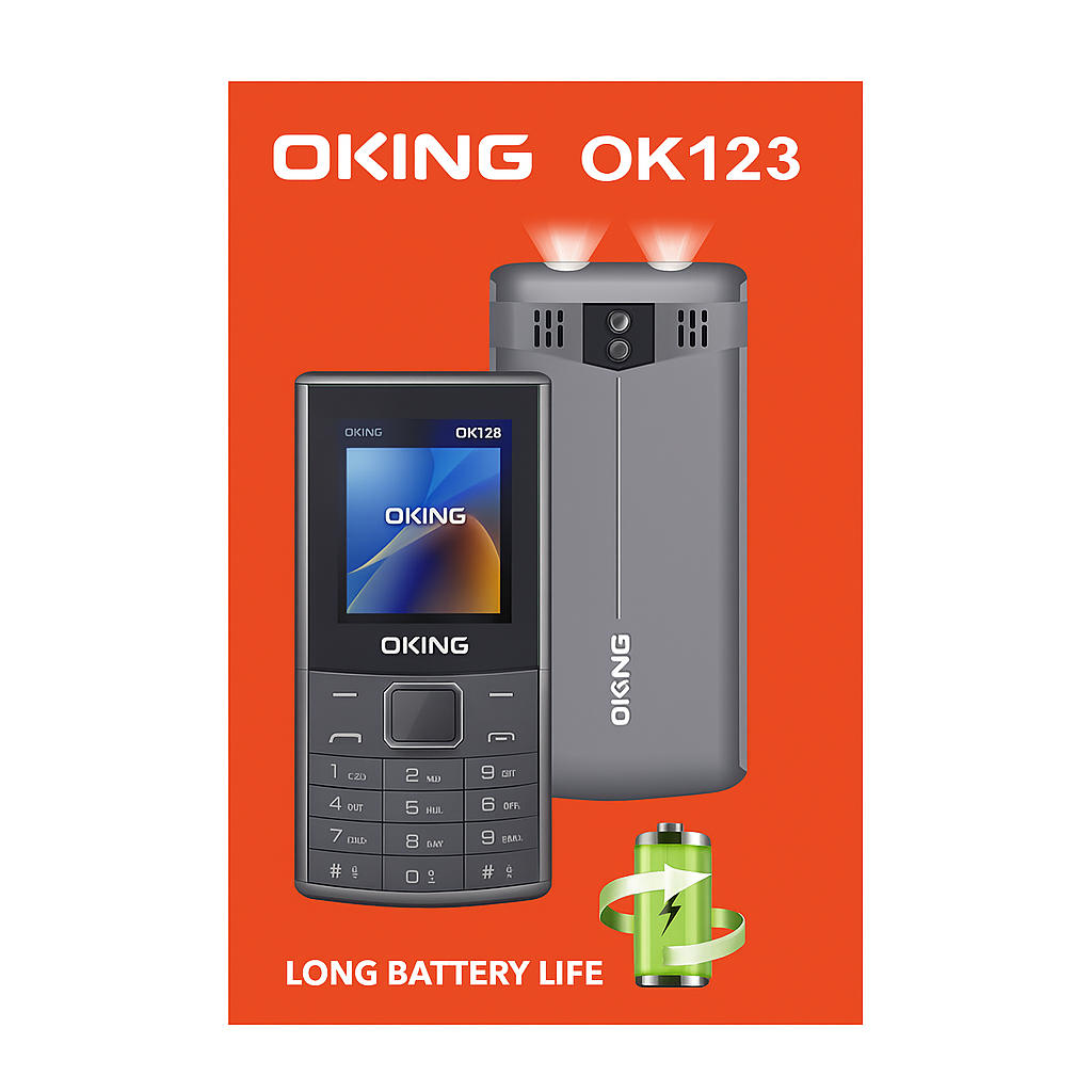 Oking OK123 32MB with dual sim , bright flashlight detachable battery FEATURED PHONES