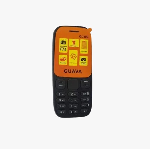 GUAVA G105 AFFORDABLE FEATURE PHONE/KABAMBE/KATULULU/MULIKA MWIZI PHONE 1000MAH BATTERY 1.8-INCH SCREEN DISPLAY DUAL SIM BLUETOOTH, FM Radio Feature Phone
