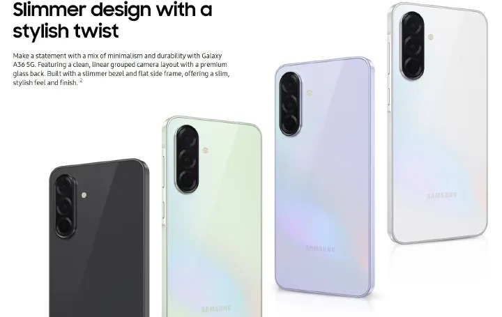 [NEW ARRIVALS!!!]Samsung Galaxy A36 5G 128GB+6GB 120Hz 6.7" AMOLED 50MP Triple Camera IP67 Dust/Water Resistant Android 15 5000mAh 45W 65% in 30Min Type-C Smart Phones Fingerprint Unlock SMARTPHONE