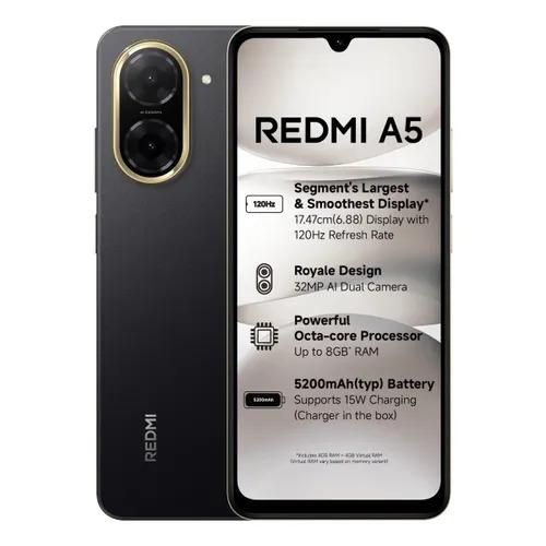 Redmi A5 Display 6.88" - 4GB + 128GB, Dual SIM ,32MP main camera, 8MP front camera , 5200mAh battery , Side fingerprint sensor , USB Type-C Phones SmartPhone
