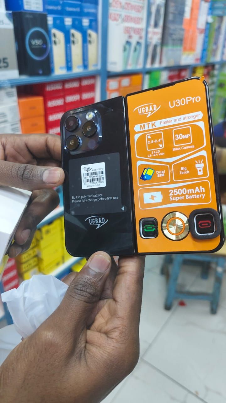 [NEW ARRIVAL!!!]UGBAD U30 Pro Keypad Flip Phone 2500mAh Battery Wireless FM Type -C Charging 2.8 Inches inside 2.4 Inches outside Internet Browser Camera FEATURE PHONE