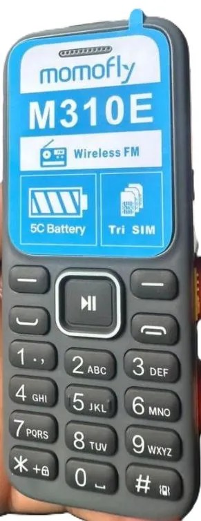 Momofly M310E Triple SIM Feature Phone – Bluetooth, Wireless FM, Torch, 5C Battery