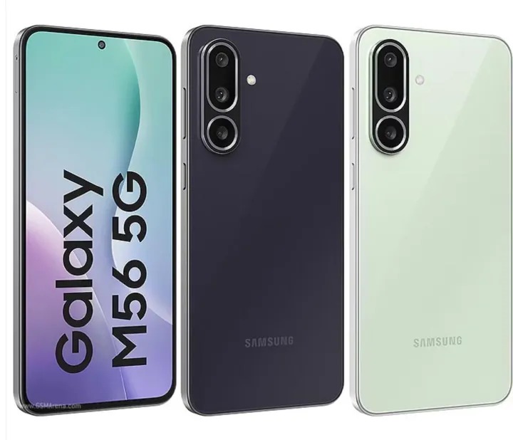 Samsung Galaxy M56 5G 6.74" 120Hz Super AMOLED Display 256GB+8GB 50MP+12MP 4K@30fps Camera Exynos 1480 (4nm) Chipset 5000mAh 45W Battery (TYP) Android 15 Dual SIM Display-Fingerprint Unlock Smartphone