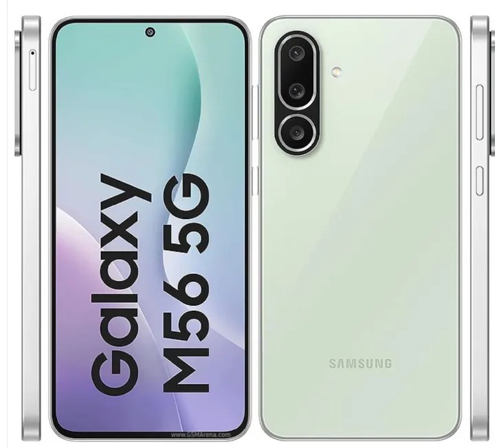 Samsung Galaxy M56 5G 6.74" 120Hz Super AMOLED Display 256GB+8GB 50MP+12MP 4K@30fps Camera Exynos 1480 (4nm) Chipset 5000mAh 45W Battery (TYP) Android 15 Dual SIM Display-Fingerprint Unlock Smartphone
