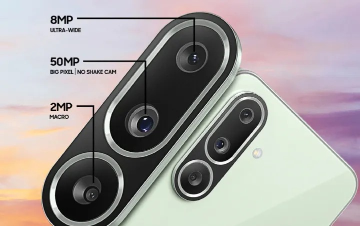 Samsung Galaxy M56 5G 6.74" 120Hz Super AMOLED Display 256GB+8GB 50MP+12MP 4K@30fps Camera Exynos 1480 (4nm) Chipset 5000mAh 45W Battery (TYP) Android 15 Dual SIM Display-Fingerprint Unlock Smartphone