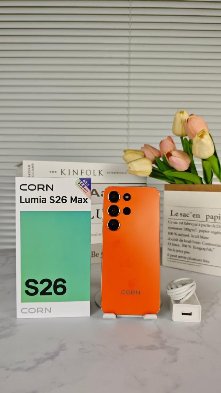 CORN LUMIA S26 MAX 6.67"HD STORAGE ROM 64GB RAM 5(2+3)GB STRONG BATTERY 5000mAh DUAL SIM CARD SMART PHONE SIDE-MOUNTED FINGERPRINT FACE UNLOCK,13MP ULTRA CAMERA 8MP SELFIE TYPE-C CHARGING